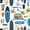 Blue Orange, variant on Castle Fairy 3D Tropical Surfboard Full Size Bedding Sets 7 Pieces,Coastal Palm Path Layout Full Size Bed in a Bag,White Teal,Navy Blue Reversible