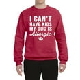 thumbnail image 2 of Wild Bobby, I Can't Have Kids My Dog is Allergic Funny, Dog Lover, Unisex Crewneck Graphic Sweatshirt, Vintage Heather Red, XX-Large, 2 of 4