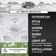 thumbnail image 3 of Portage Bay Viretta 42" Ceiling Fan with Light, Quiet Motor & Pull Chain, White, 3 of 6