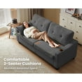 thumbnail image 5 of CHIC HOUSE Pull Out Sofa Bed Couch Queen with Mattress USB, Convertible Sleeper Sofa Loveseat for Small Spaces RV, Corduroy Pull Out Couch Bed for Living Room with Cup Holders LED Lights, Dark Gray, 5 of 10