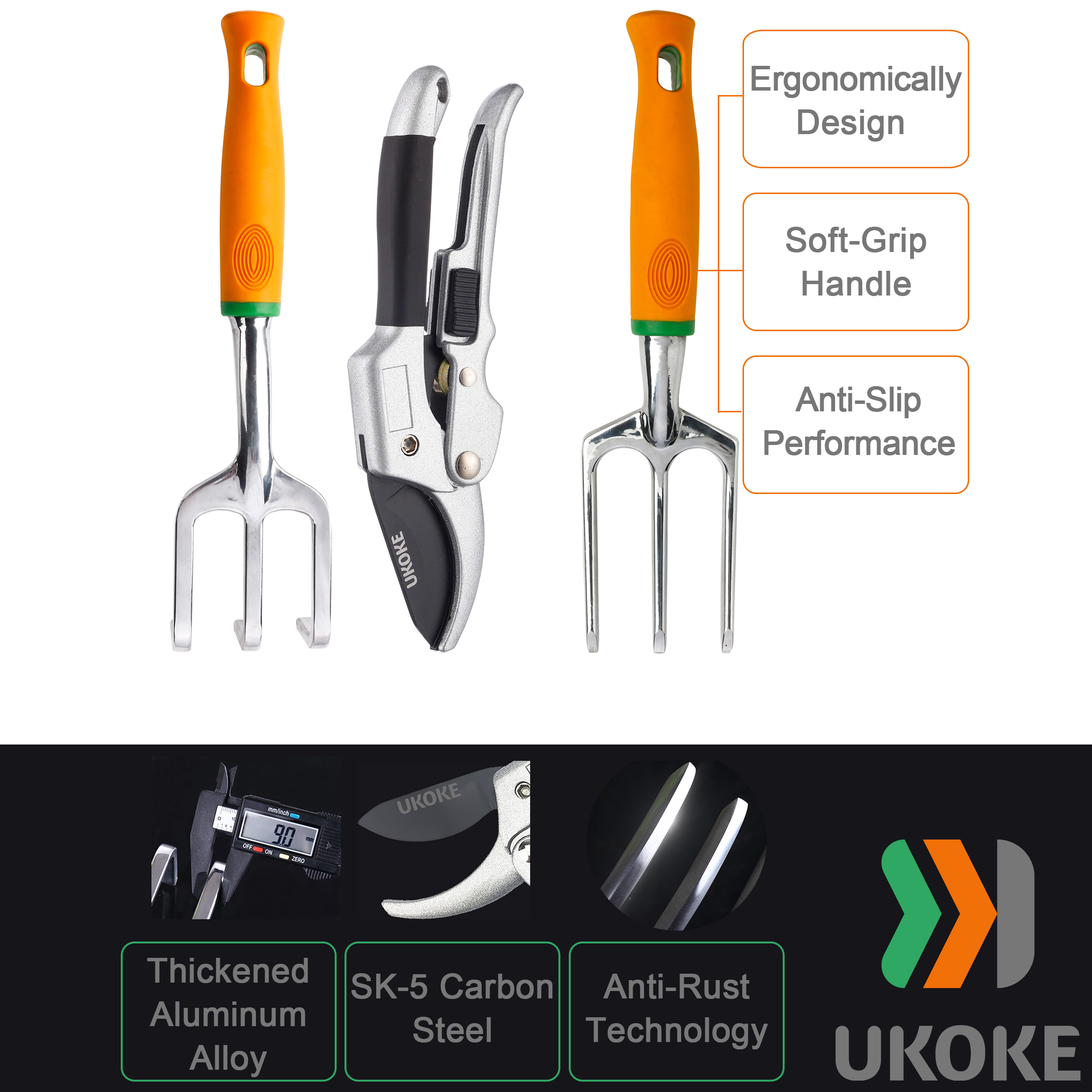 Ukoke 12-Piece Aluminum Garden Tools Set photo 4