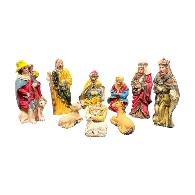 Figura de belén de Navidad, conjunto de belén, miniaturas de la Sagrada Familia, conjunto de belén de Navidad para coche, hogar y oficina
