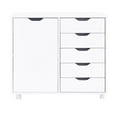 thumbnail image 3 of Naomi Home Mobile 5-Drawer Storage Cabinet with Wheels and Shelves, Space-Saving Organizer, White, 1 Unit, 3 of 12