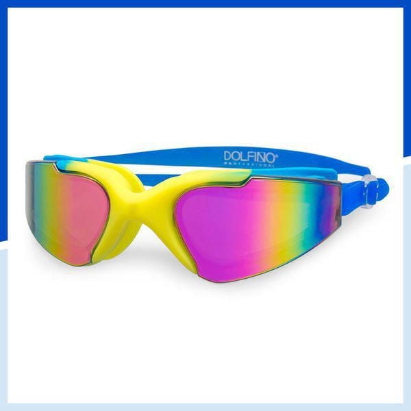 Lunettes de natation Dolfino Pro Edge Youth Watersport - Bleu / Jaune