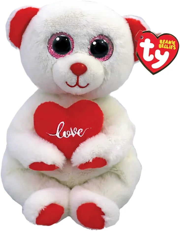 Ty Beanie Baby Bellies DESI the 2023 Valentines Day Polar Bear (6 inch
