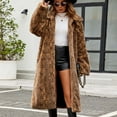 thumbnail image 7 of Fanxing Clearance Plus Size Fuzzy Coats for Women Leopard Faux-Fur Coats Long Sleeve Warm Winter Shaggy Party Coat Fluffy Solid Color Long Cardigan Outwear, 7 of 7