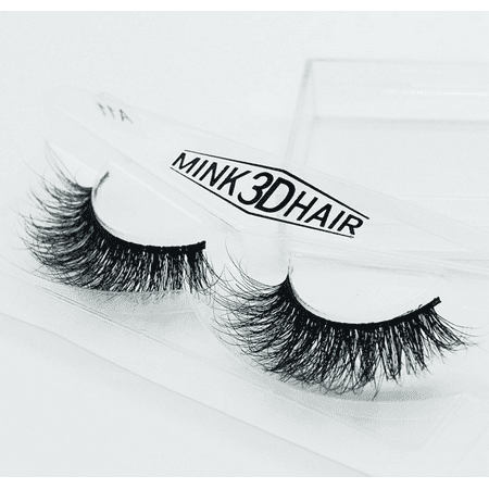 GLiving 3D Mink Fur False Fake Eyelashes Hand-made Individual Black False Lashes Extensions for those makeup beginners 1 Pair (Best False Lashes For Beginners)