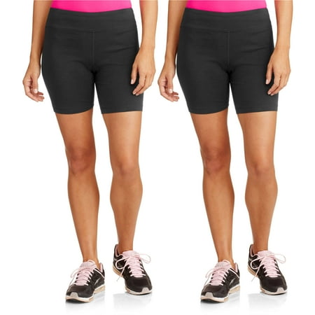 Danskin Now Women's Dri-More Core Bike Shorts, 2-Pack