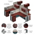thumbnail image 2 of Office in an Hour 4 Person L Cubicle Desk Set in Hansen Cherry - Engineered Wood, 2 of 2