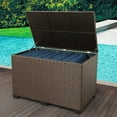thumbnail image 2 of Waroom 140 Gallon Outdoor Wicker Storage Box, Water-Resistant Deck Bin for Garden Size 47x29x30inch, Brown, 2 of 6