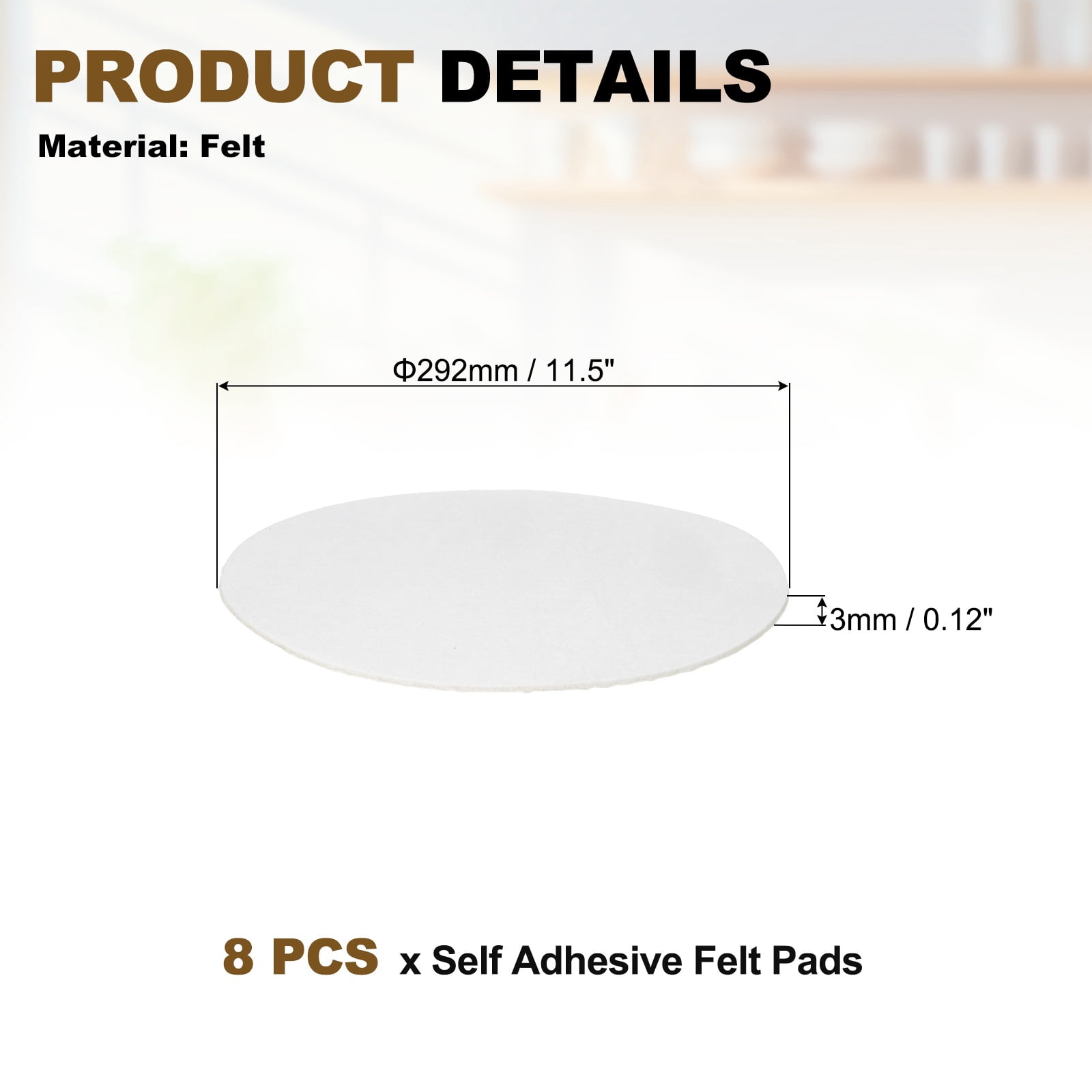 Uxcell 64Pcs Non Slip Furniture Pads, 1" Round Self Adhesive Felt Bumpers Noise Reducing Furniture Feet Floor Protector for Chairs Tables Furniture Legs (Black 0.12" Thick)