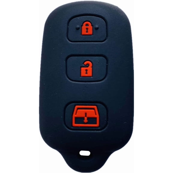 Easy to Use Silicone Keyless Entry Remote Control Key Fob Cover Case protector Replacement Fit For 1999-2009 Toyota 4Runner 2001-2008 Toyota Sequoia HYQ12BBX HYQ1512Y Black red button