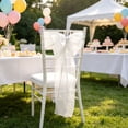 thumbnail image 5 of Partheme Organza Chair Sashes Sheer Chair Bows for Wedding Party Birthday Banquet Hotel Restaurant Bridal Shower Event Decorations Tulle Chairs Knots Ties , White, 5 of 7