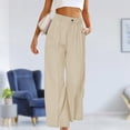 thumbnail image 4 of Pantalones De Pierna Ancha Pantalones de pierna ancha para mujer Moda Sólido Elegante Casual Lady Trajes Pantalones (Beige XXL) Ygjytge para Mujer Beige T XL, 4 of 6