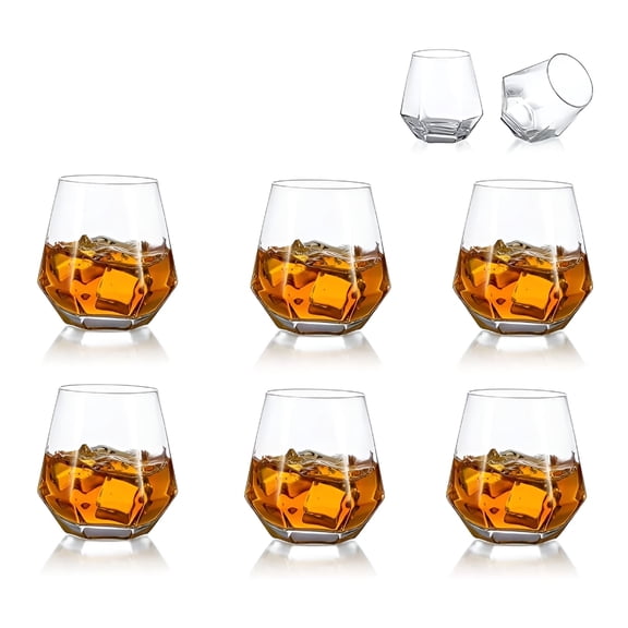 ACDANC Whiskey Glasses Set of 6 for Bourbon/Rum/Bar Tumbler 300 ML