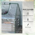 thumbnail image 5 of Outsunny Raised Garden Bed with Mini Greenhouse, Steel Outdoor Planter Box with Plastic Cover, Roll Up Window, Dual Use, 73" x 38" x 36", Clear, 5 of 9
