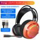 thumbnail image 4 of Auriculares para juegos de PC con micrófono, sonido envolvente 7.1, cable, conexión supraaural, USB, para ordenador. Naranja 35 mm, 4 of 9