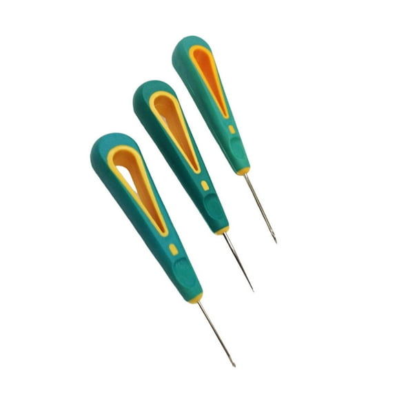 OUNONA Sewing Awl with Metal Handle for DIY Craft Projects and Repairing Clothes Shoes Tents in Multi Color 3pcs