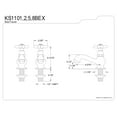 thumbnail image 3 of Kingston Brass KS1108BEX Basin Tap Faucet with Cross Handle, Brushed Nickel, 3 of 3