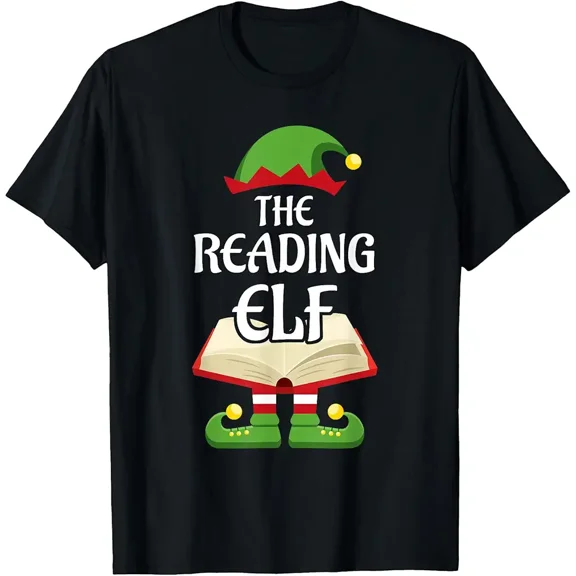 The Reading Elf Family Matching Christmas Group Unisex T-Shirt up to Size 5XL