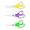three colors, variant on Scissors, 8.5" Scissors All Purpose Comfort Grip Stainless Steel Sharp Scissors for Office Home Supplies, Right/Left Handed, 6 Piece Set(6 Pack)