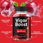 Vigor Boost Gummies, Advanced Formula, VigorBoost Supplement All Natural Formula, Maximum Strength (2 Pack)