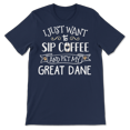 thumbnail image 4 of Funny Great Dane Dog and Coffee Shirt - Sip and Pet, 4 of 8