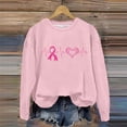 thumbnail image 2 of Krdevn Chandail Sans Capuche à Col Rond à Manches Longues avec Imprimé Graphique pour le Mois de Sensibilisation au Cancer, Doux et Confortable, Haut à Enfiler pour le Quotidien, Taille : S, 2 of 4