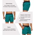 thumbnail image 4 of Bañador para hombre, bañador de secado rápido para hombre, bañador sólido, pantalones cortos deportivos con bolsillos traseros con cremallera, 4 of 7