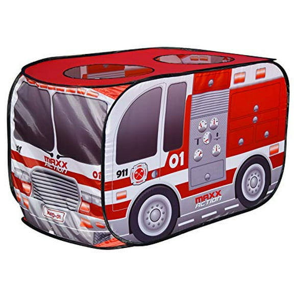 Sunny Days Entertainment Pop Up Fire Truck - Indoor Playhouse for Kids | Red Engine Toy Gift for Boys and Girls