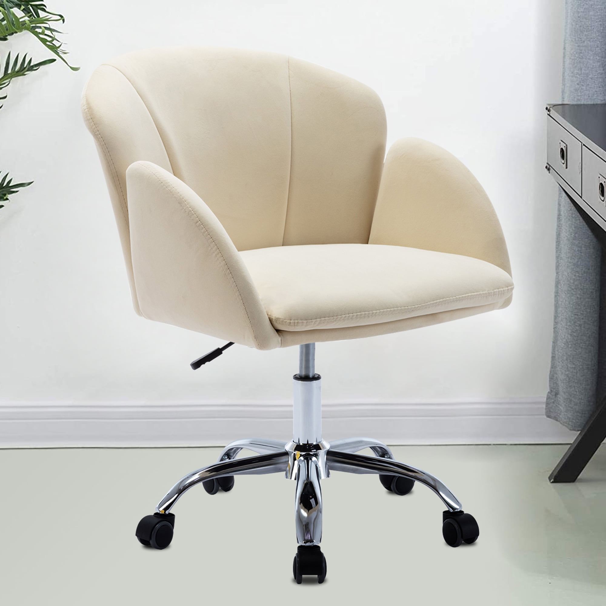 Velvet Vanity Chair for Women, SEGMART Modern Mid Back Desk Chair with