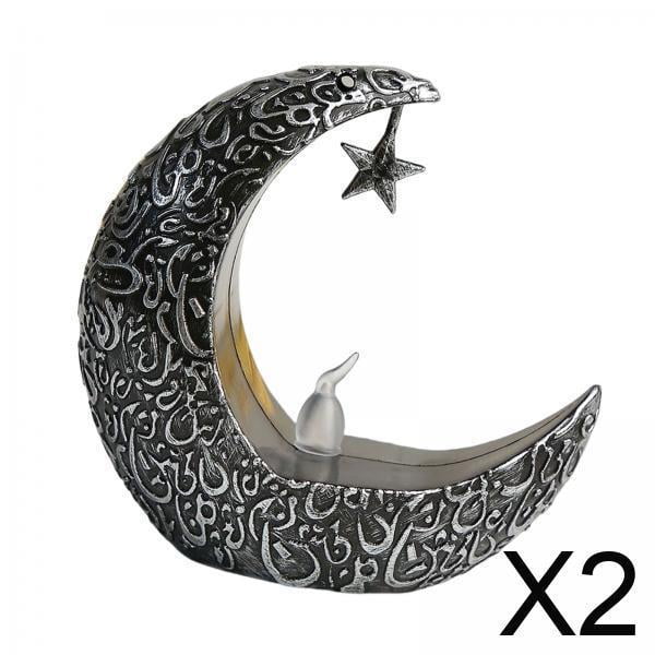 Vela sin llama,Candelabros LED sin llama para Ramadán,Vela electrónica decorativa para el Ramadán Eid Mubarak,Luces de vela LED Luces de noche de Eid cálidas,Adornos de mesa musulmanes