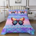 thumbnail image 1 of Erosebridal Girly Butterfly Coverlet Set Twin, Psychedelic Galaxy Stars Bedding Set, 2pcs, 1 of 5