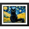 thumbnail image 2 of Stephen Chambers 14x12 Black Ornate Wood Framed With Double Matting Wall Art Titled - Black Cat 3, 2 of 6