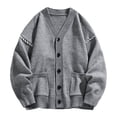 thumbnail image 4 of RMGVDSD Men's Sweater Coat Casual Knit Cardigan V Neck Open Front Lightweight Loose Fit Long Sleeve Cardigans Soft Sweaters Warm Fall Winter Outwear Trendy Fall Sweaters, 4 of 9