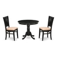 thumbnail image 1 of Pemberly Row Antique 3-piece Dining Set with Linen Fabric Seat in Black, 1 of 5
