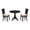 Black, variant on Pemberly Row 3-piece Dining Set with Leather Seat in White/Pink