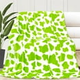 thumbnail image 2 of Green Cow Print Blanket Soft Warm Plush Cow Blankets and Throws Lightweight Fleece Throw Blankets with Cow Print Couch Bedroom Living Room Camping Travel Blanket 60x80 inch, 2 of 6