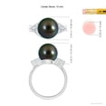 thumbnail image 5 of Angara Tahitian Cultured Pearl Bypass Ring with Diamond Trio in 14K White Gold for Women | June Birthstone Jewelry for Her, 5 of 8