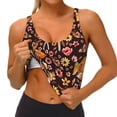 thumbnail image 3 of Fotbe Woodland Creatures Floral Sujetador Deportivo Largo sin Aros para Mujer con Almohadillas y Soporte Medio, Transpirable y Absorbente, Camiseta Tipo Chaleco o Tank Top-Large, 3 of 8