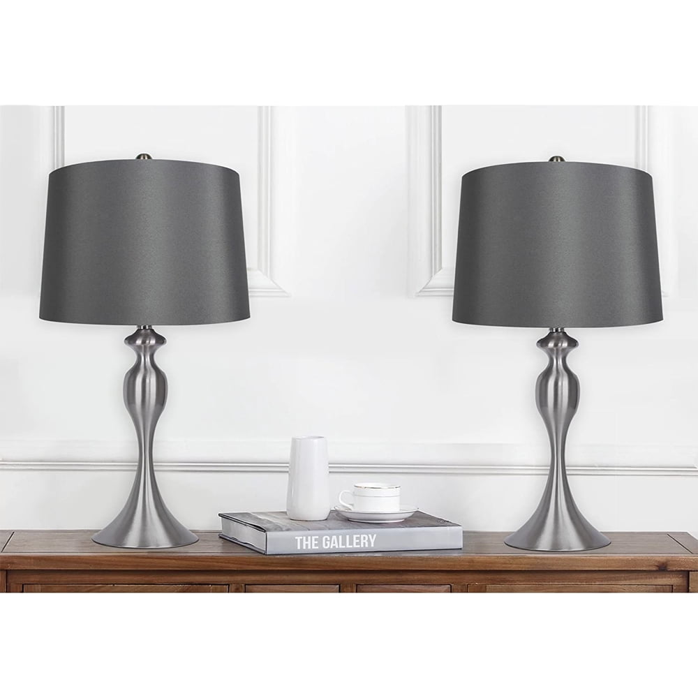 Grandview Gallery 27 Inch Tall Modern Table Lamps, Dark Gray (Set of 2)