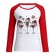 thumbnail image 4 of Tops Para Mujer Camisas de Manga Larga Otoño Primavera Patchwork Navidad Impreso Cuello Redondo Camiseta Casual Odeerbi  ODB151430, 4 of 7