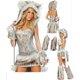 thumbnail image 2 of Conjunto de disfraz de peluche sexy para mujer, cola grande, lobo, leopardo, gorro de invierno, parte superior de tubo, calentador de piernas, vestido de fiesta para Halloween y Navidad, 2 of 5