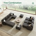 HONBAY Faux Leather Convertible Sleeper Couch Modular Sectional Sofa for Living Room and Bedroom