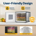 thumbnail image 6 of SPECSTAR Food Dehydrator Machine, 6 Trays Dehydrator for Jerky, Fruits, Meat, Stainless Steel, With 48H Timer, Temperature Control for Vegetables, Herbs, Mushroom, Dog Treats, 6 of 9