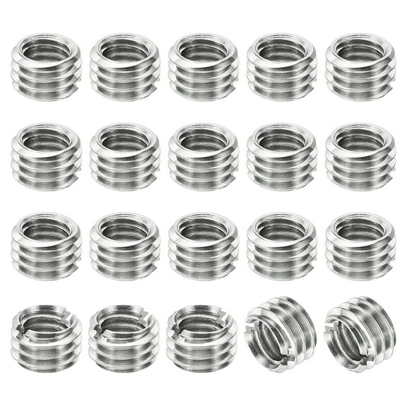 Uxcell Thread Adapters Sleeve Reducing Nut 20pcs M8x1.25 Male to M6x1 Female Repairing Insert Nut 5mm