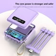thumbnail image 4 of Portable Charger With Built In Cables, 6000mAh Mini Power Bank 4 Output 3 Input External Battery Pack, Phone Charger Smart Devices And Cell Phone, Purple, 4 of 7