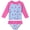 Flamingo, variant on Girls 2-Piece Swimsuit Set Long Sleeve Rash Guard UPF 50+ Ruffle Bottom Summer Beach Bathing Suit Sizes 1-8Y