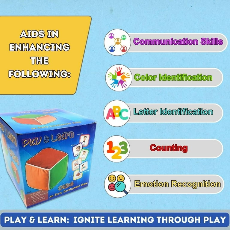 Thought Spot Play Learn Cube Teaches Colors Numbers Emotions Letters 8x8x8