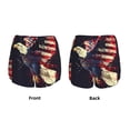thumbnail image 3 of Balery Watercolor Bald Eagle Pattern Women's Running Shorts with Liner 2 Pockets Elastic Workout Athletic Gym Yoga Shorts-Small, 3 of 7